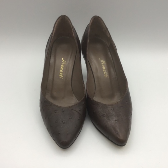 Monetti Leather Heel Brown Shoes Women’s Size 36 (6) Made in Italy - Picture 7 of 11